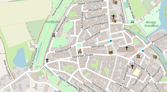 Tagungshotels auf Satellitenbild