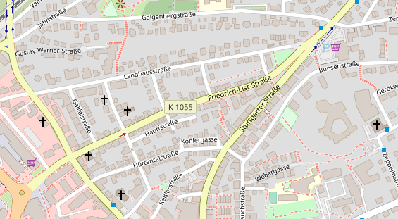 Tagungshotels auf Satellitenbild