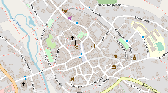 Tagungshotels auf Satellitenbild