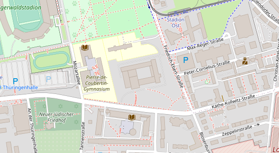 Tagungshotels auf Satellitenbild