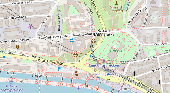 Tagungshotels auf Satellitenbild