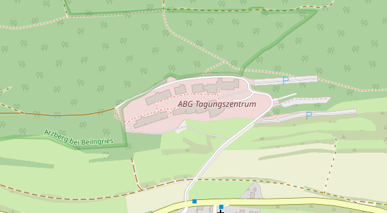 Tagungshotels auf Satellitenbild