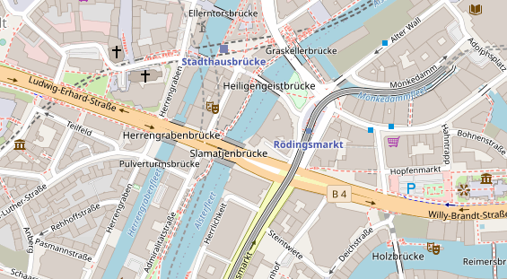 Tagungshotels auf Satellitenbild