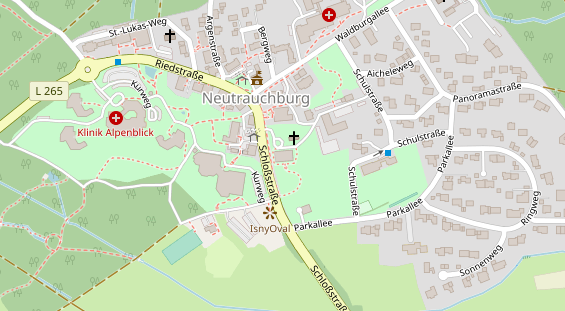 Tagungshotels auf Satellitenbild