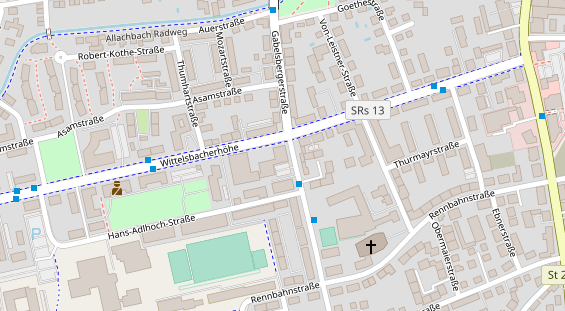 Tagungshotels auf Satellitenbild