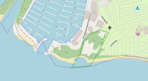 Tagungshotels auf Satellitenbild