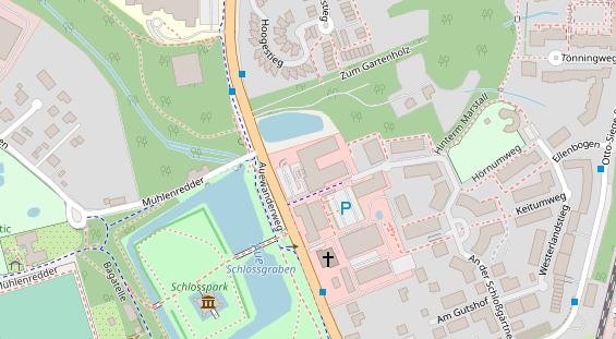 Tagungshotels auf Satellitenbild