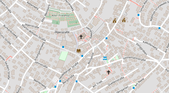 Tagungshotels auf Satellitenbild