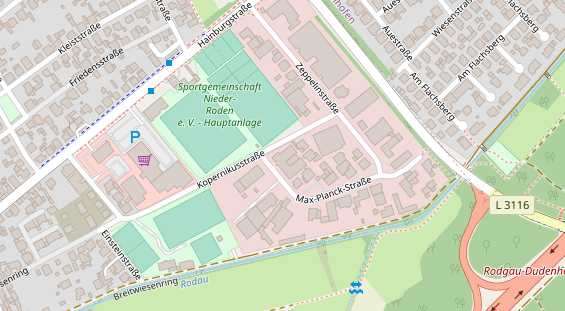 Tagungshotels auf Satellitenbild