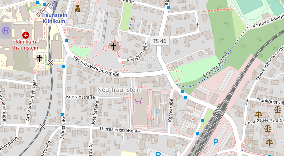 Tagungshotels auf Satellitenbild