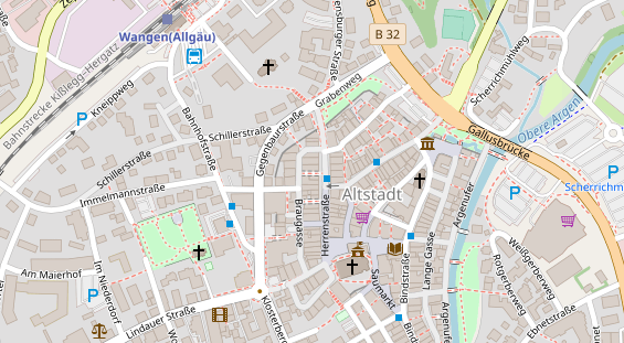 Tagungshotels auf Satellitenbild