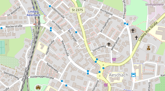 Tagungshotels auf Satellitenbild