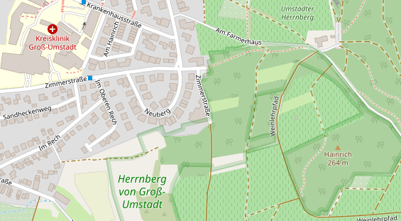 Tagungshotels auf Satellitenbild