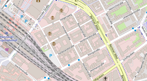 Tagungshotels auf Satellitenbild