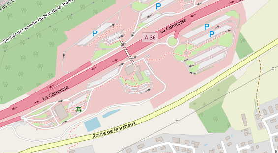 Tagungshotels auf Satellitenbild