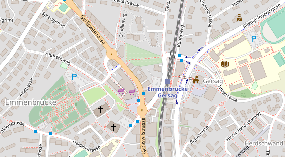 Eventlocations auf Satellitenbild
