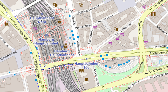 Eventlocations auf Satellitenbild