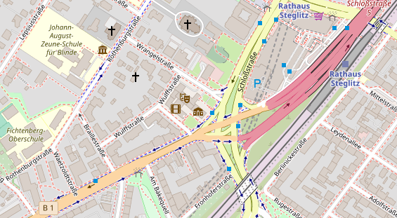 Eventlocations auf Satellitenbild