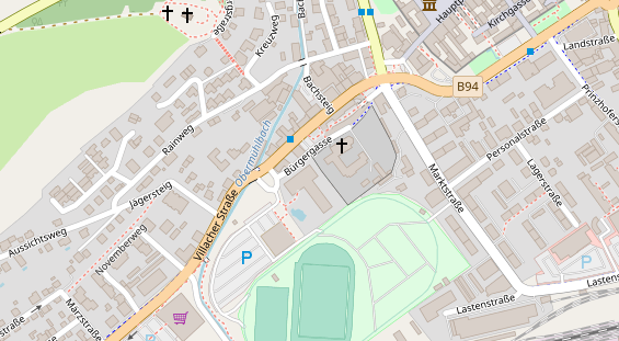 Eventlocations auf Satellitenbild