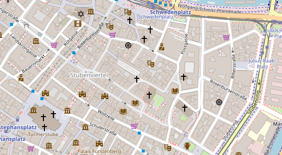 Eventlocations auf Satellitenbild
