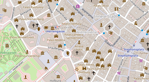 Eventlocations auf Satellitenbild