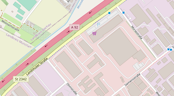 Veranstaltungstechnik auf Satellitenbild