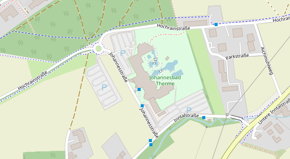 Tagungshotels auf Satellitenbild
