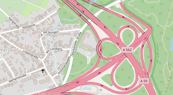 Tagungshotels auf Satellitenbild