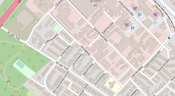 Tagungshotels auf Satellitenbild
