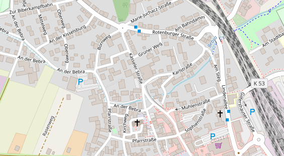 Tagungshotels auf Satellitenbild