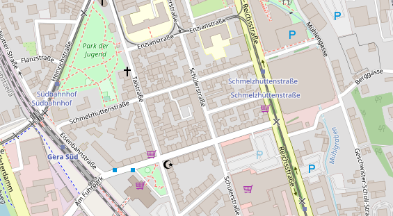 Tagungshotels auf Satellitenbild