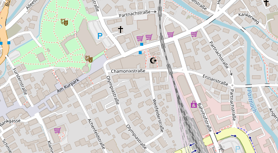 Tagungshotels auf Satellitenbild