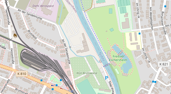 Tagungshotels auf Satellitenbild