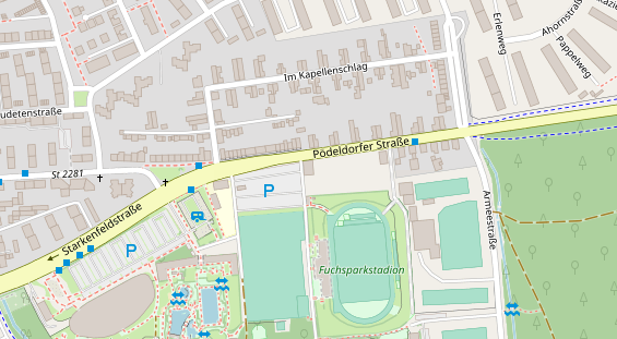 Tagungshotels auf Satellitenbild