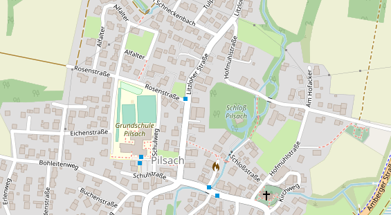 Tagungshotels auf Satellitenbild