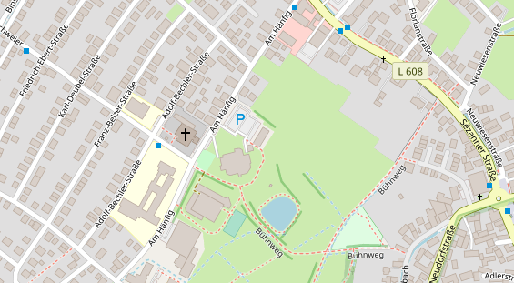 Tagungshotels auf Satellitenbild