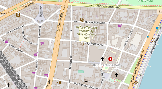 Tagungshotels auf Satellitenbild