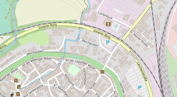 Tagungshotels auf Satellitenbild