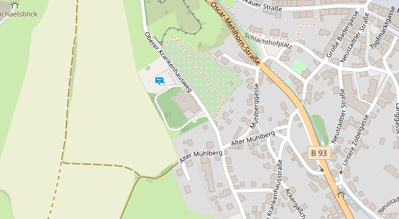 Tagungshotels auf Satellitenbild