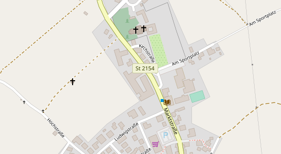 Tagungshotels auf Satellitenbild