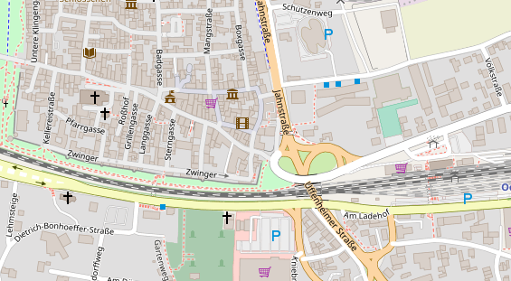 Tagungshotels auf Satellitenbild