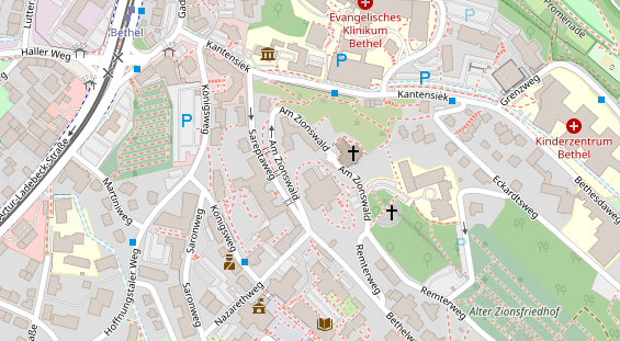 Tagungshotels auf Satellitenbild