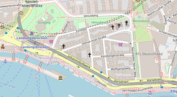 Tagungshotels auf Satellitenbild