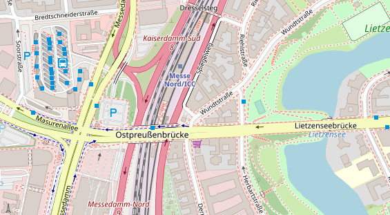 Tagungshotels auf Satellitenbild