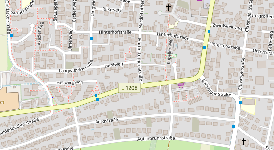 Tagungshotels auf Satellitenbild