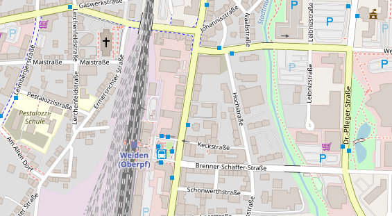 Tagungshotels auf Satellitenbild