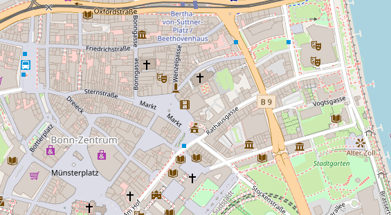 Tagungshotels auf Satellitenbild