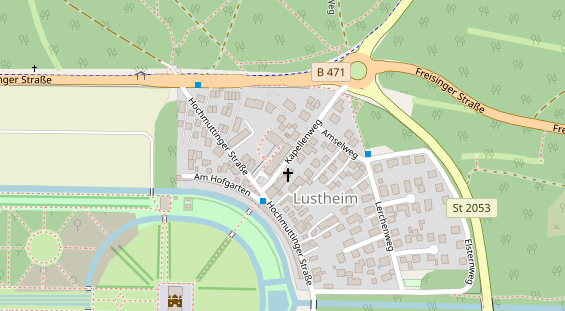 Tagungshotels auf Satellitenbild