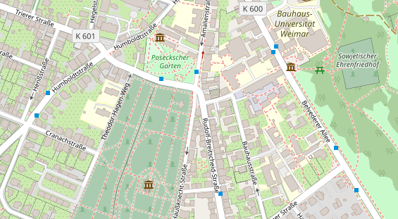 Tagungshotels auf Satellitenbild