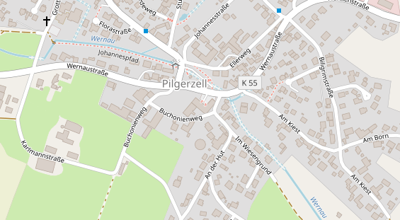 Tagungshotels auf Satellitenbild